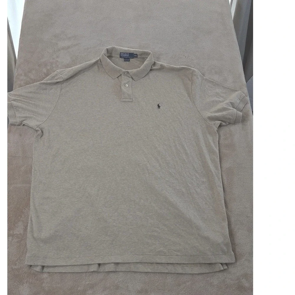 Vintage Polo Ralph Lauren Polo Shirt Men Size 2XL Cream Short‎ Sleeve EUC